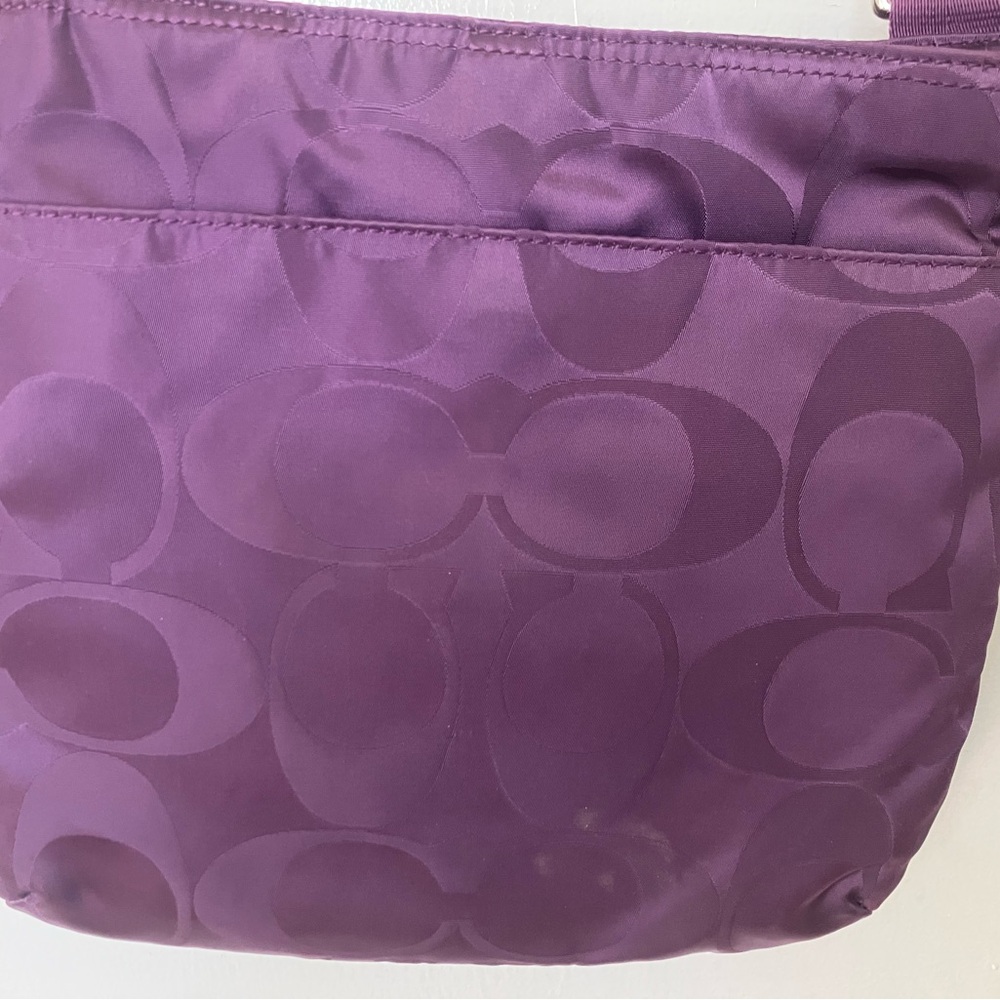 Coach Purple Signature Nylon Crossbody Pouch - Picture 2 of 9